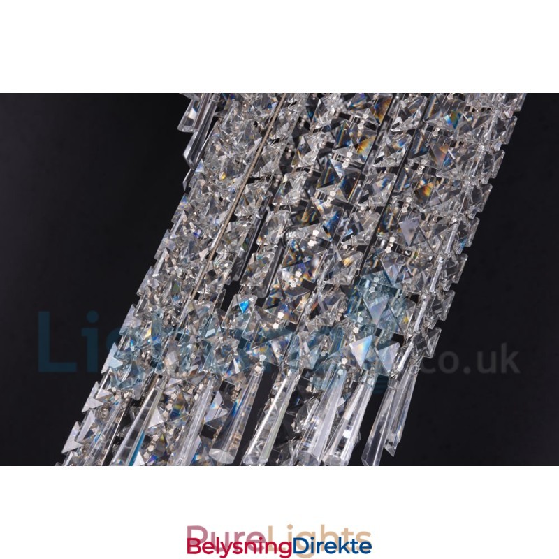 4 X Gu10 + 8 X G4 150 Cm Lang Krystalldråpelampe Moderne K9 Krystallrund Innfelt Taklampe