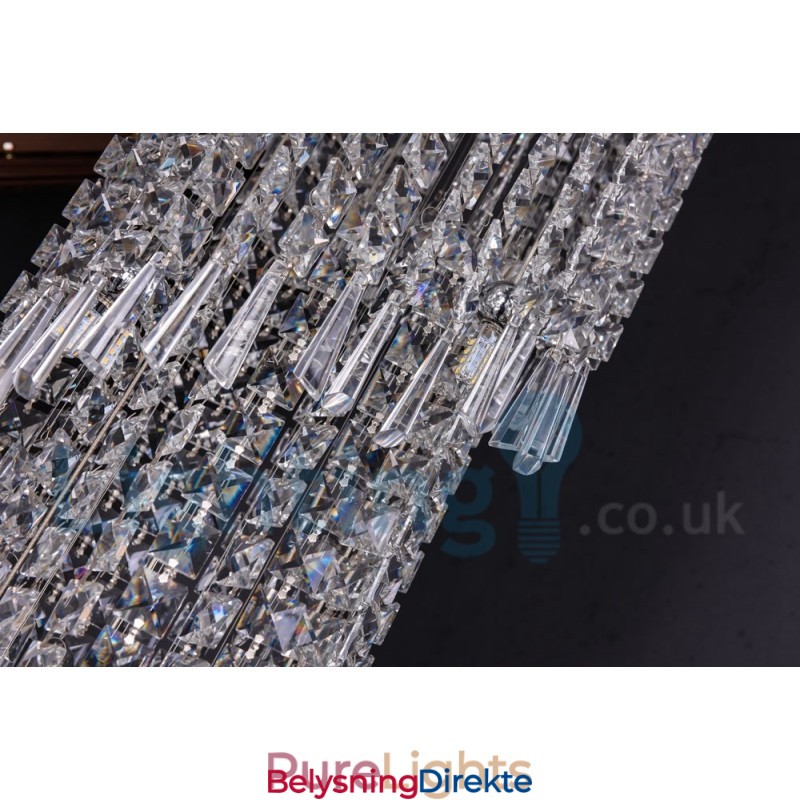 4 X Gu10 + 8 X G4 150 Cm Lang Krystalldråpelampe Moderne K9 Krystallrund Innfelt Taklampe