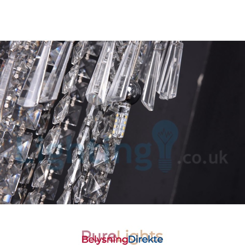 4 X Gu10 + 8 X G4 150 Cm Lang Krystalldråpelampe Moderne K9 Krystallrund Innfelt Taklampe
