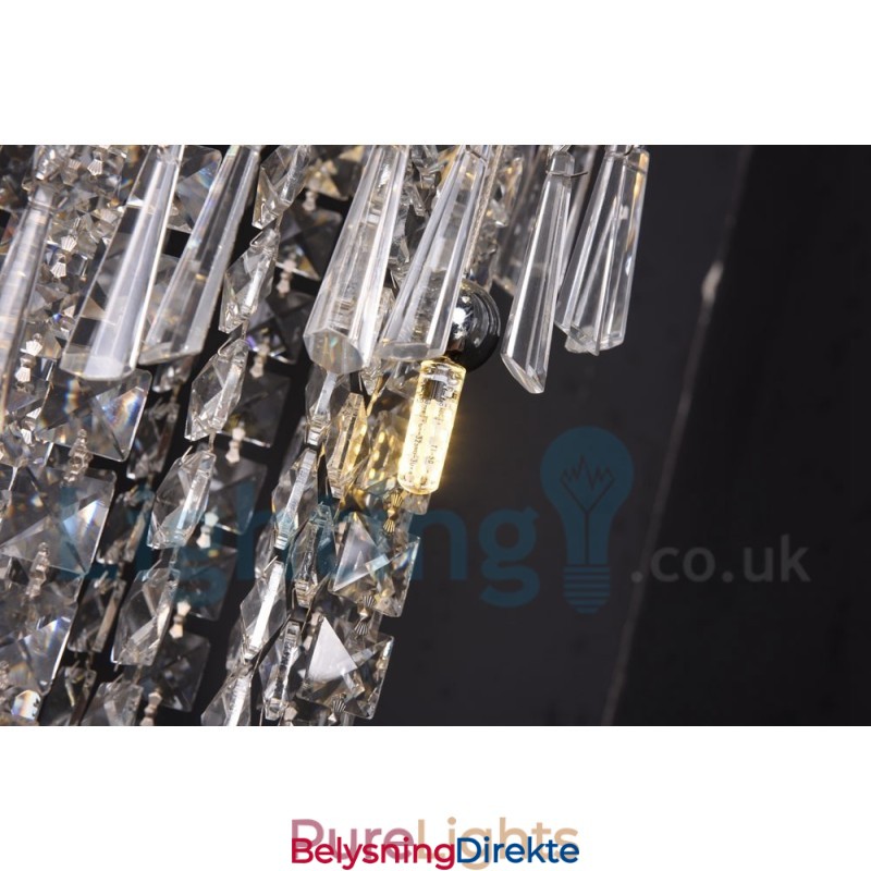 4 X Gu10 + 8 X G4 150 Cm Lang Krystalldråpelampe Moderne K9 Krystallrund Innfelt Taklampe