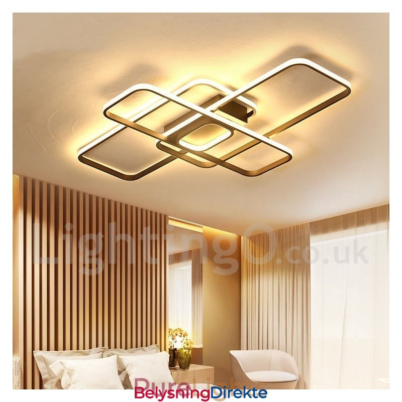 Moderne, Moderne Taklampe I Aluminium Med Maling, Innfelt Lampe Med Fjernkontrolldimmer, Kan Også Brukes Som Vegglampe