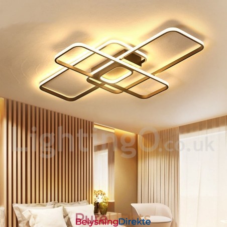 Moderne, Moderne Taklampe I Aluminium Med Maling, Innfelt Lampe Med Fjernkontrolldimmer, Kan Også Brukes Som Vegglampe