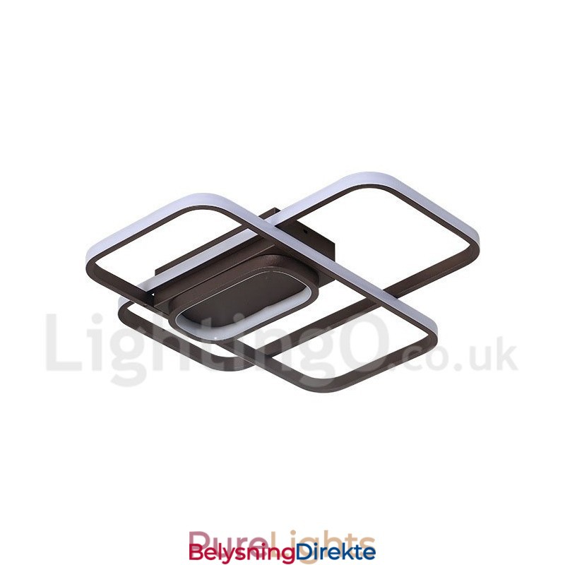 Moderne, Moderne Taklampe I Aluminium Med Maling, Innfelt Lampe Med Fjernkontrolldimmer, Kan Også Brukes Som Vegglampe