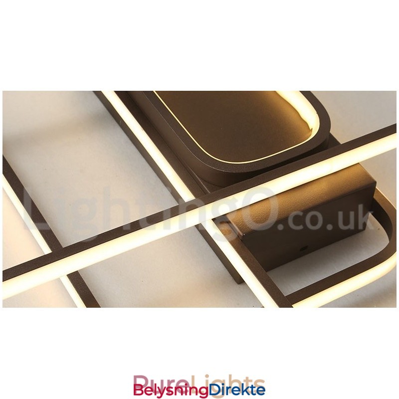 Moderne, Moderne Taklampe I Aluminium Med Maling, Innfelt Lampe Med Fjernkontrolldimmer, Kan Også Brukes Som Vegglampe