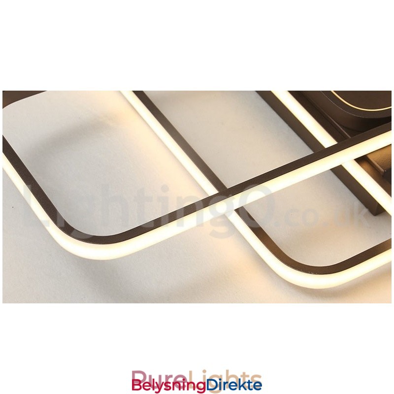 Moderne, Moderne Taklampe I Aluminium Med Maling, Innfelt Lampe Med Fjernkontrolldimmer, Kan Også Brukes Som Vegglampe