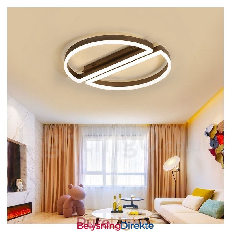 Rund Moderne, Moderne Taklampe I Aluminium, Innfelt Lampe Med Fjernkontrolldimmer, Kan Også Brukes Som Vegglampe