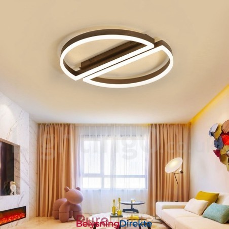 Rund Moderne, Moderne Taklampe I Aluminium, Innfelt Lampe Med Fjernkontrolldimmer, Kan Også Brukes Som Vegglampe