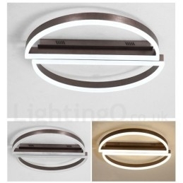 Rund Moderne, Moderne Taklampe I Aluminium, Innfelt Lampe Med Fjernkontrolldimmer, Kan Også Brukes Som Vegglampe