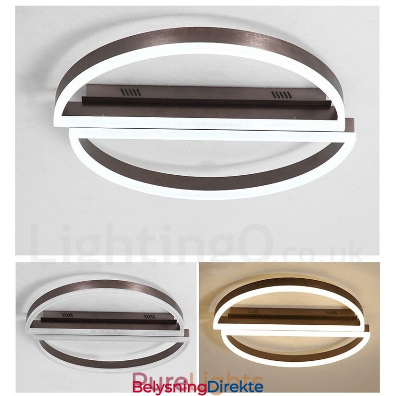 Rund Moderne, Moderne Taklampe I Aluminium, Innfelt Lampe Med Fjernkontrolldimmer, Kan Også Brukes Som Vegglampe