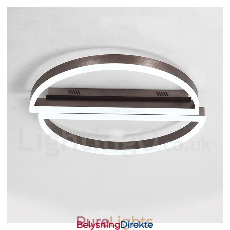 Rund Moderne, Moderne Taklampe I Aluminium, Innfelt Lampe Med Fjernkontrolldimmer, Kan Også Brukes Som Vegglampe