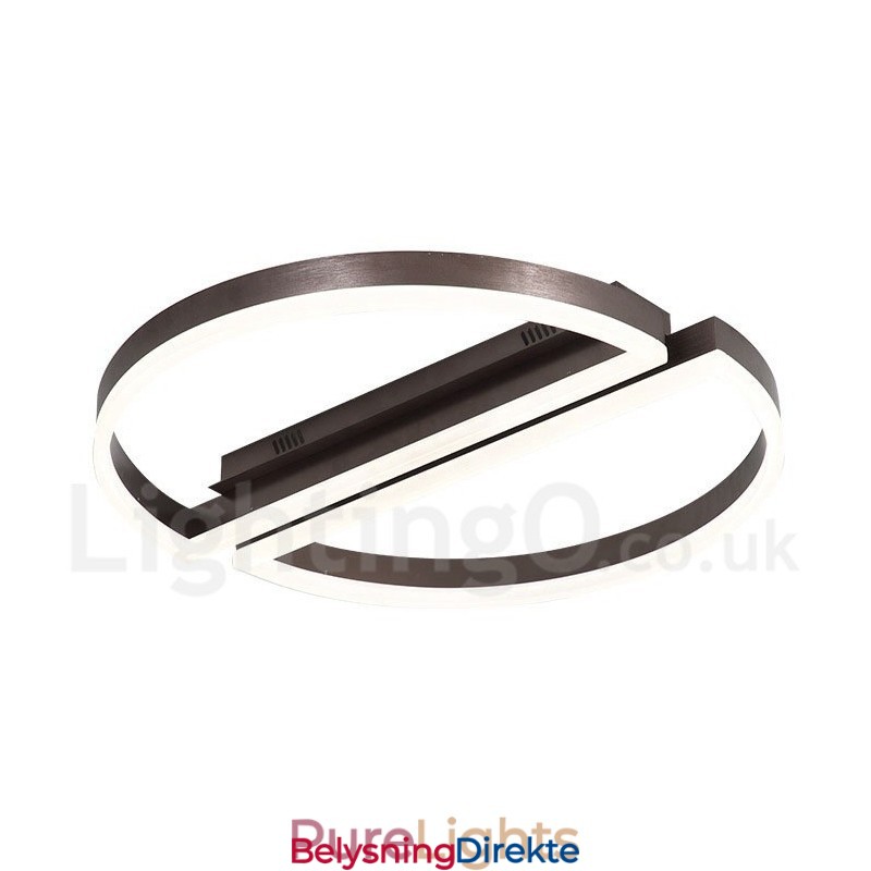 Rund Moderne, Moderne Taklampe I Aluminium, Innfelt Lampe Med Fjernkontrolldimmer, Kan Også Brukes Som Vegglampe