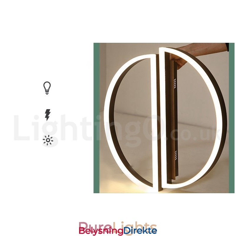 Rund Moderne, Moderne Taklampe I Aluminium, Innfelt Lampe Med Fjernkontrolldimmer, Kan Også Brukes Som Vegglampe