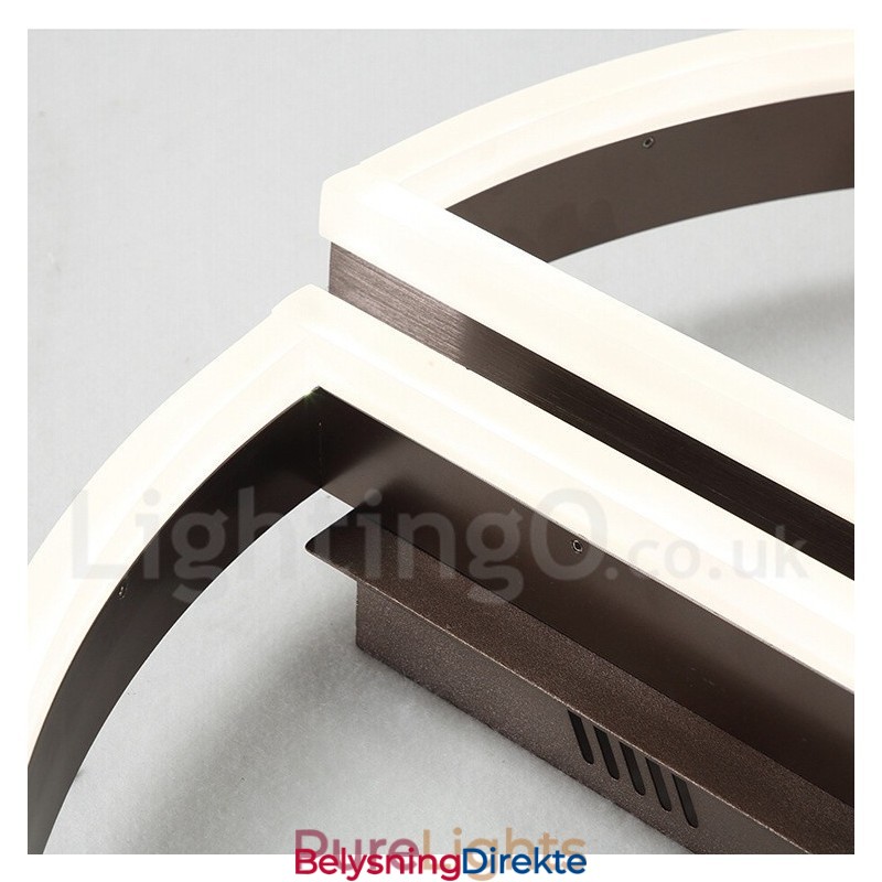 Rund Moderne, Moderne Taklampe I Aluminium, Innfelt Lampe Med Fjernkontrolldimmer, Kan Også Brukes Som Vegglampe