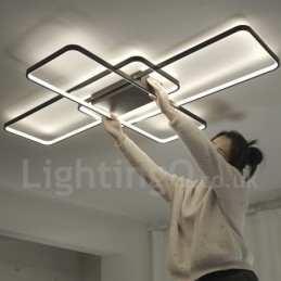 Moderne, Moderne Taklampe I Aluminium, Veggmontert Med Fjernkontrolldimmer For Stue, Soverom, Kan Også Brukes Som Vegglampe