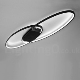 Dimmbar Oval Moderne Samtidskunst Taklampe I Aluminium Innfelt Lampe For Stue Soverom Kan Også Brukes Som Vegglampe