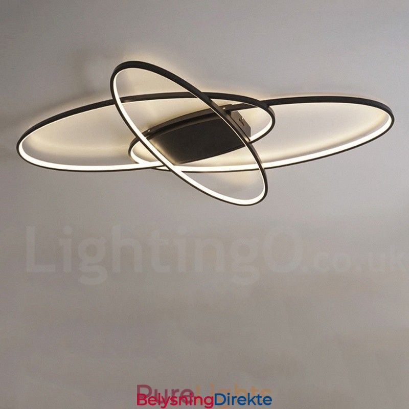 Dimmbar Oval Moderne Samtidskunst Taklampe I Aluminium Innfelt Lampe For Stue Soverom Kan Også Brukes Som Vegglampe