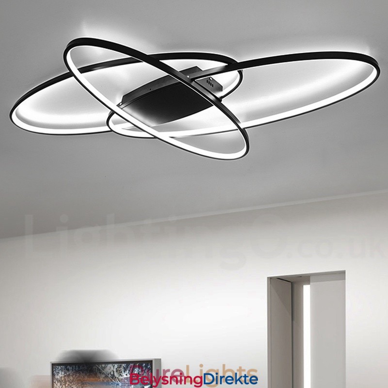 Dimmbar Oval Moderne Samtidskunst Taklampe I Aluminium Innfelt Lampe For Stue Soverom Kan Også Brukes Som Vegglampe