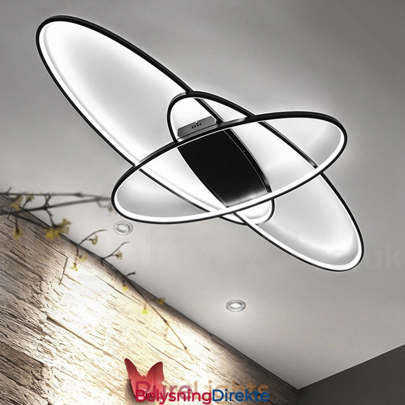 Dimmbar Oval Moderne Samtidskunst Taklampe I Aluminium Innfelt Lampe For Stue Soverom Kan Også Brukes Som Vegglampe