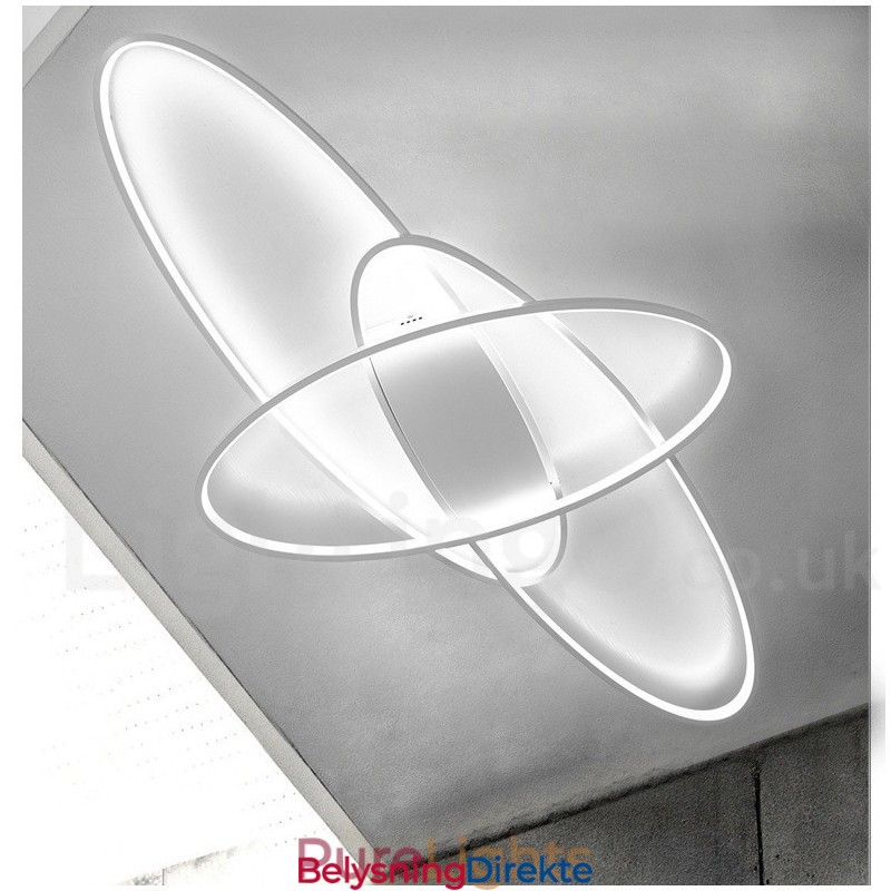 Dimmbar Oval Moderne Samtidskunst Taklampe I Aluminium Innfelt Lampe For Stue Soverom Kan Også Brukes Som Vegglampe