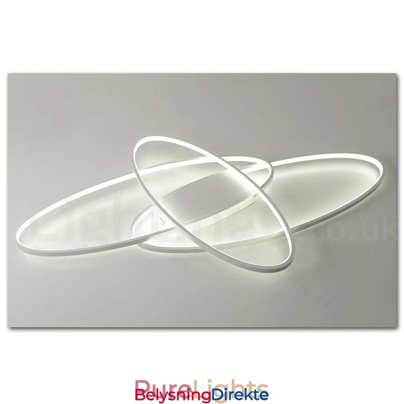 Dimmbar Oval Moderne Samtidskunst Taklampe I Aluminium Innfelt Lampe For Stue Soverom Kan Også Brukes Som Vegglampe