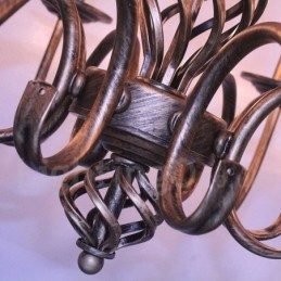 Rustikk Retro Vintage Lysekrone Med 6 Lys, Svart Og Hvitt