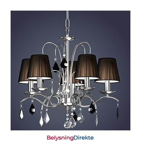 Krystalllysekrone I Stoff Med 5 Lys