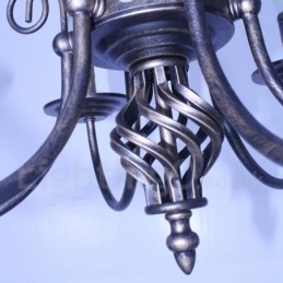 Rustikk Retro Vintage Lysekrone Med 6 Lys, Svart Og Hvitt