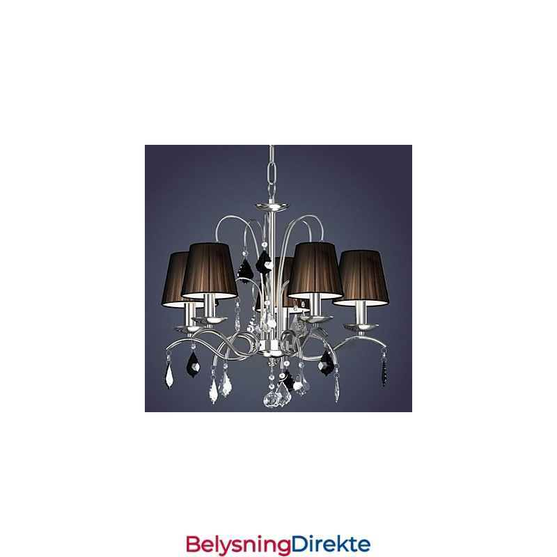 Krystalllysekrone I Stoff Med 5 Lys