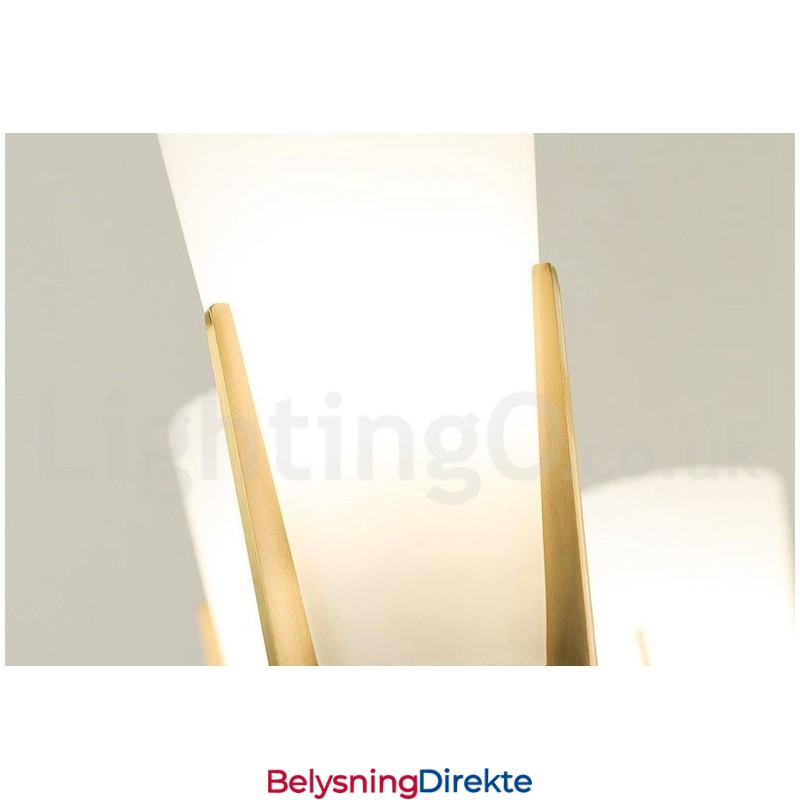 Retro Vintage Messingkrystaller Anhengslys Lysekrone Med Glassskjermer