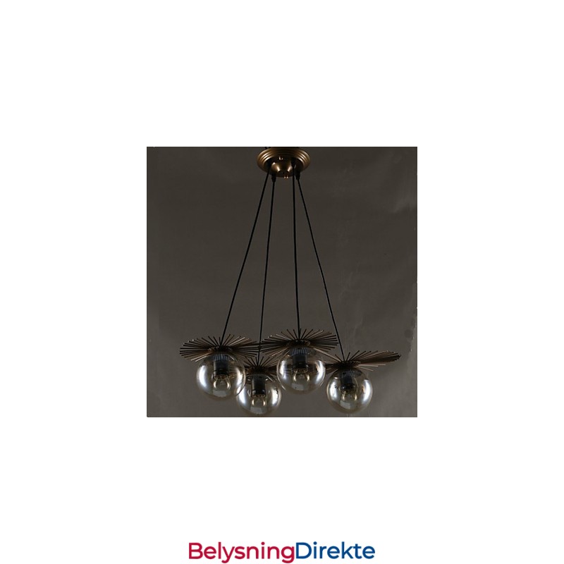 Kunstglasskule Rund Bønnestengel Lysekrone