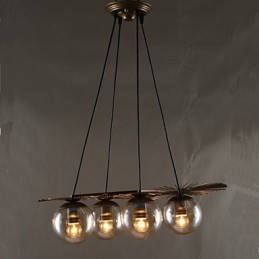 Kunstglasskule Rund Bønnestengel Lysekrone