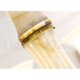 Luksuriøs Rustikk Retro Vintage Messing Stein Anhengslysekrone Med Glassskjermer I Ren Messing