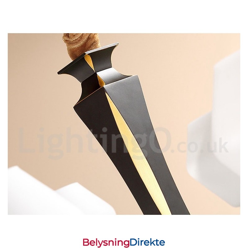 Luksuriøs Rustikk Retro Vintage Messing Anhengslysekrone Med Glassskjermer