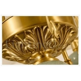 Luksuriøs Rustikk Retro Vintage Messing Keramikk Anhengslys Lysekrone Med Stoffskjermer