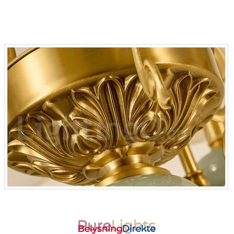 Luksuriøs Rustikk Retro Vintage Messing Keramikk Anhengslys Lysekrone Med Stoffskjermer