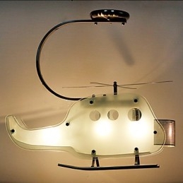 Enkel Barnelampe Tegneserie Glass Helikopterlampe