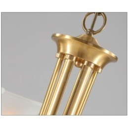 Luksuriøs Rustikk Retro Vintage Messing Anhengslysekrone Med Glassskjermer