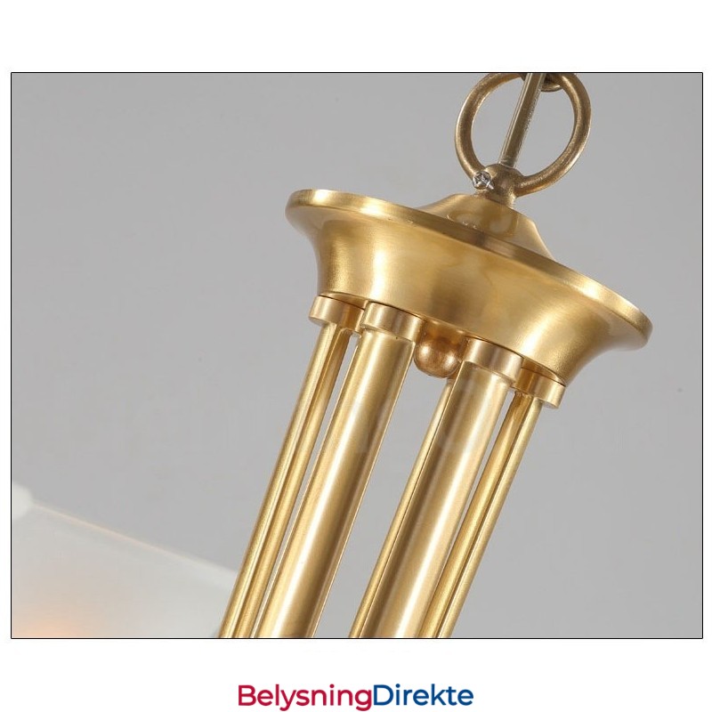 Luksuriøs Rustikk Retro Vintage Messing Anhengslysekrone Med Glassskjermer