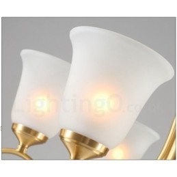 Luksuriøs Rustikk Retro Vintage Messing Anhengslysekrone Med Glassskjermer