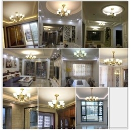 Luksuriøs Rustikk Retro Vintage Messing Stein Anhengslysekrone Med Glassskjermer I Ren Messing