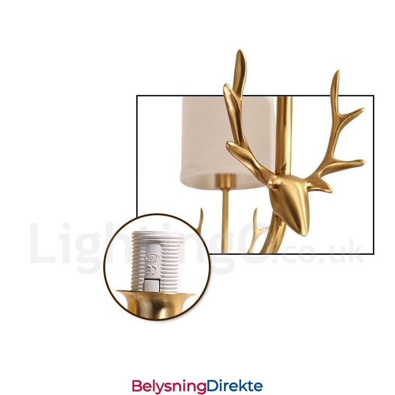 Luksuriøs Rustikk Retro Vintage Messing Anhengslysekrone Med Stoffskjermer