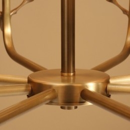 Luksuriøs Rustikk Retro Vintage Messing Anhengslysekrone Med Stoffskjermer