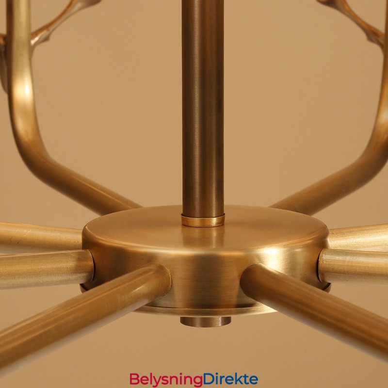 Luksuriøs Rustikk Retro Vintage Messing Anhengslysekrone Med Stoffskjermer