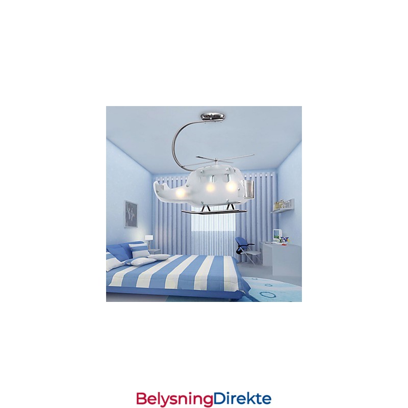Enkel Barnelampe Tegneserie Glass Helikopterlampe