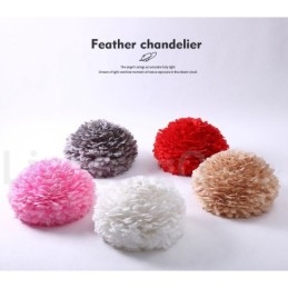 Flerfarget Fjærlysekrone Moderne Og Moderne Anhengslampe