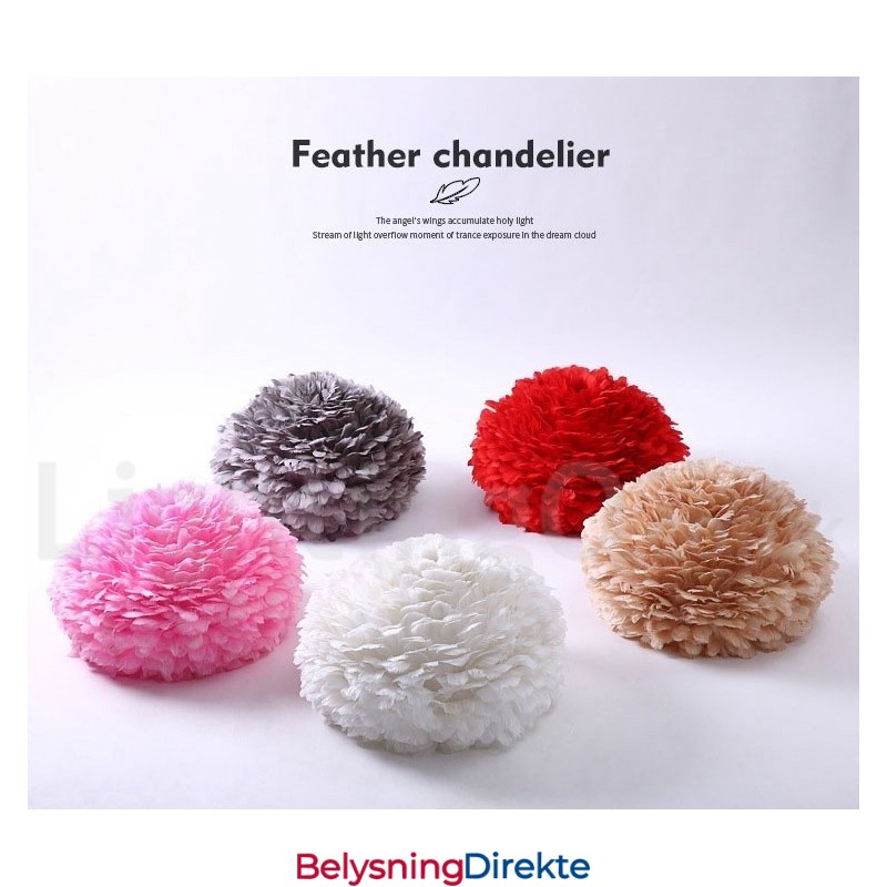 Flerfarget Fjærlysekrone Moderne Og Moderne Anhengslampe