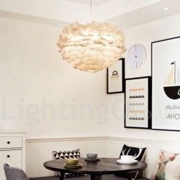 Flerfarget Fjærlysekrone Moderne Og Moderne Anhengslampe