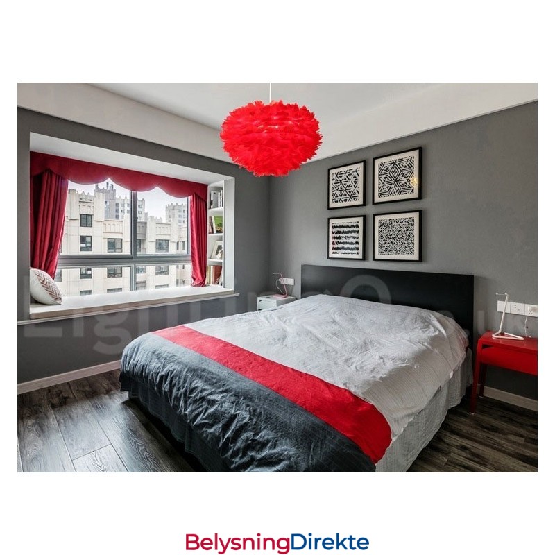 Flerfarget Fjærlysekrone Moderne Og Moderne Anhengslampe