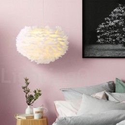 Flerfarget Fjærlysekrone Moderne Og Moderne Anhengslampe