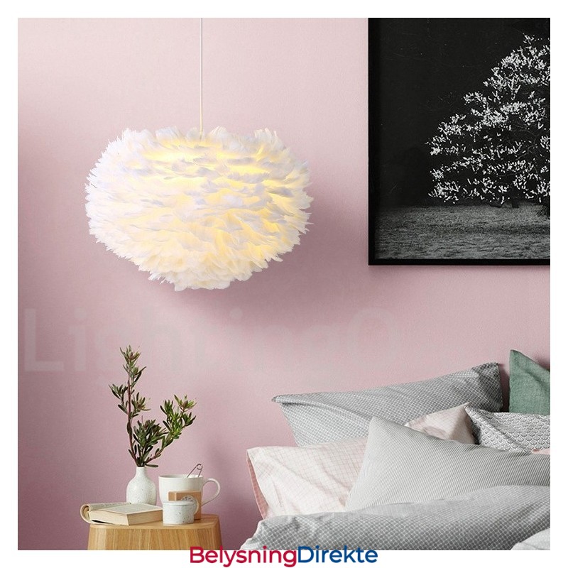 Flerfarget Fjærlysekrone Moderne Og Moderne Anhengslampe